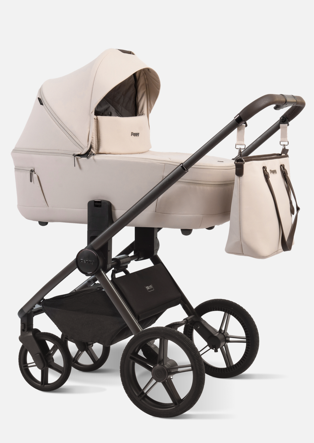 Peppy Коляска детская Monaco thermo 2 в 1 Beige (бежевый), рама серо-коричневая