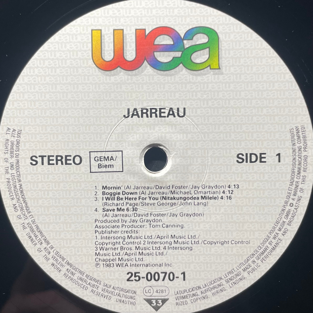 Al Jarreau ‎– Jarreau (Германия 1983г.)