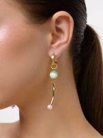 Серьги "Bubble violet-green" с селенитом Gold