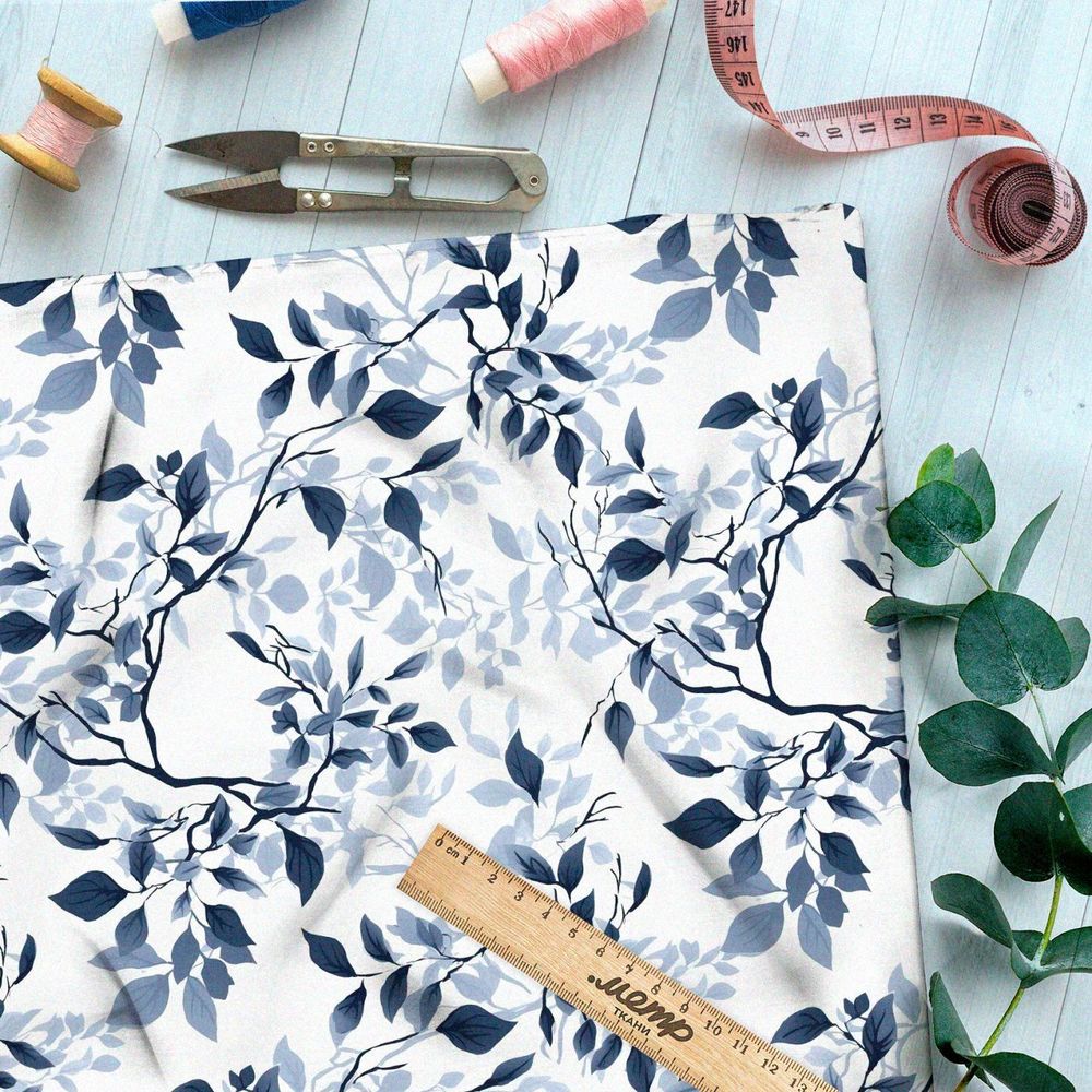 Ткань премиум мембрана ветки в тумане