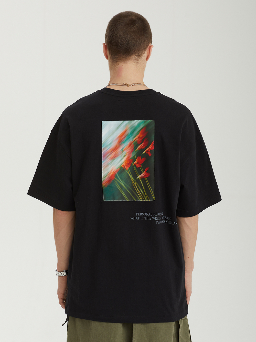 Мужская Футболка Flowerred Print