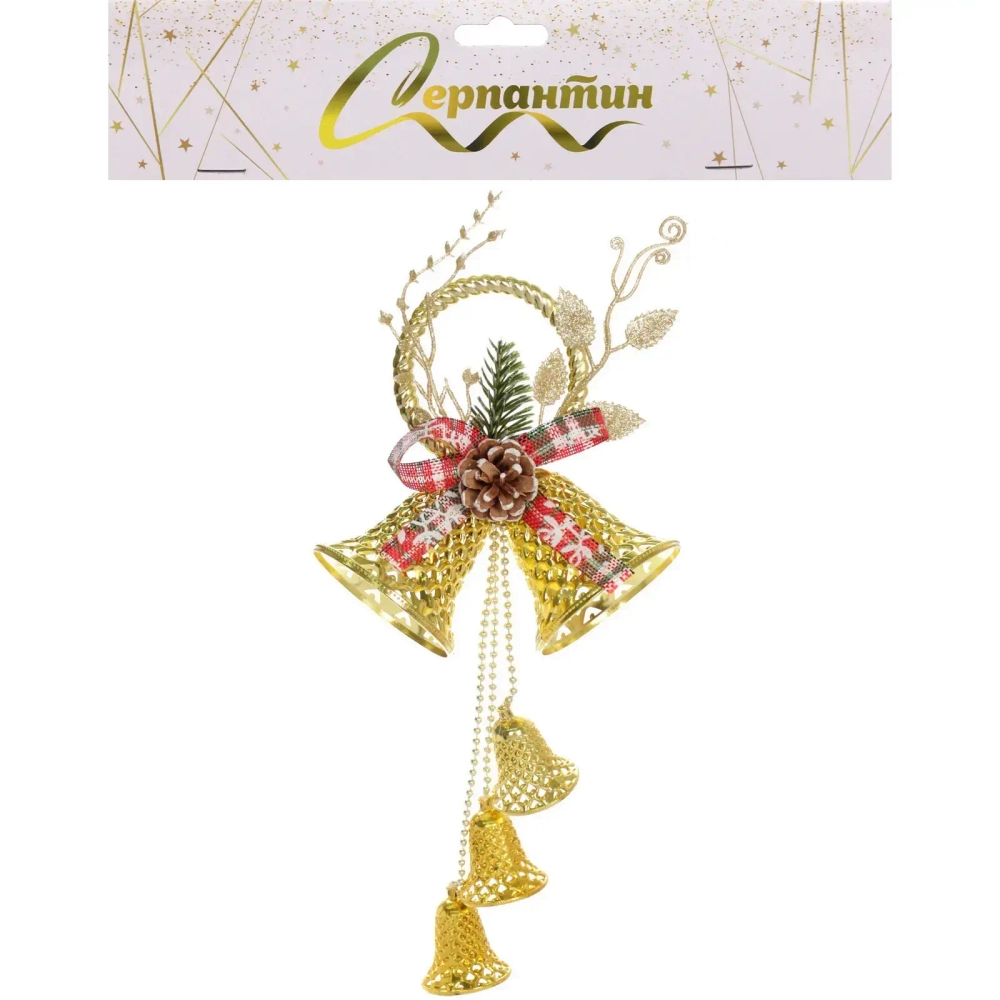 Украшение новогоднее «Весёлый звон» 16*36 см, Золото