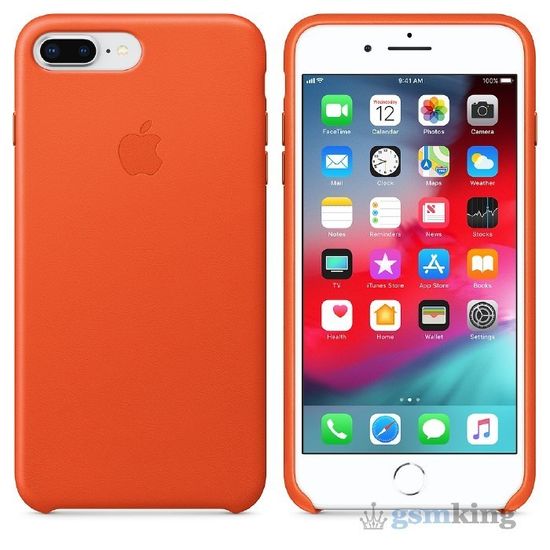 Leather Case iPhone 8/7 Plus Bright Orange (Ярко-оранжевый)
