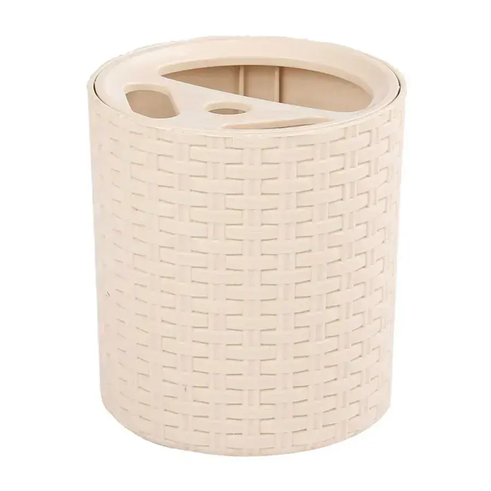 Подставка для зубных щеток Плетёнка декор слоновая кость (комплект 16 шт)