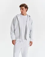 Худи Bruler d'Amour Zip Logo de base 01 серый меланж