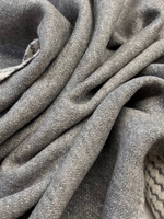 Трикотаж шерсть с люрексом double face серый/серо-белый зигзаг