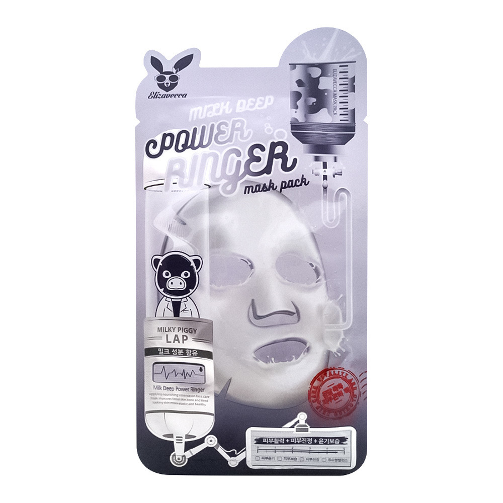 Тканевая маска молочно-цветочная для упругости кожи Elizavecca Milk Deep Power Ring Mask Pack 23 мл.
