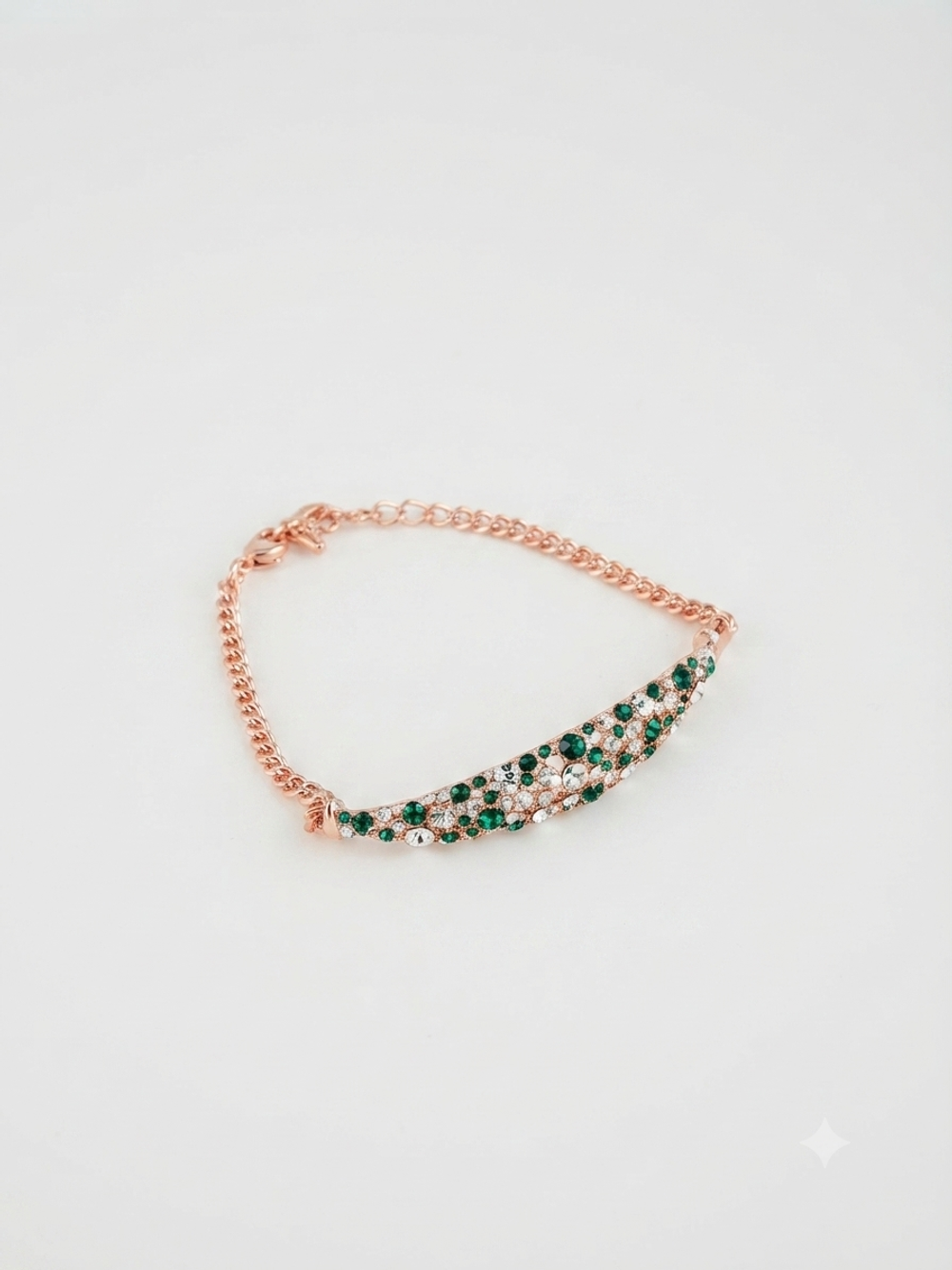Браслет Россыпь из зеленых камней Swarovski