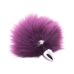 Металлическая анальная пробка с фиолетовым хвостом (Цвет: фиолетовый)