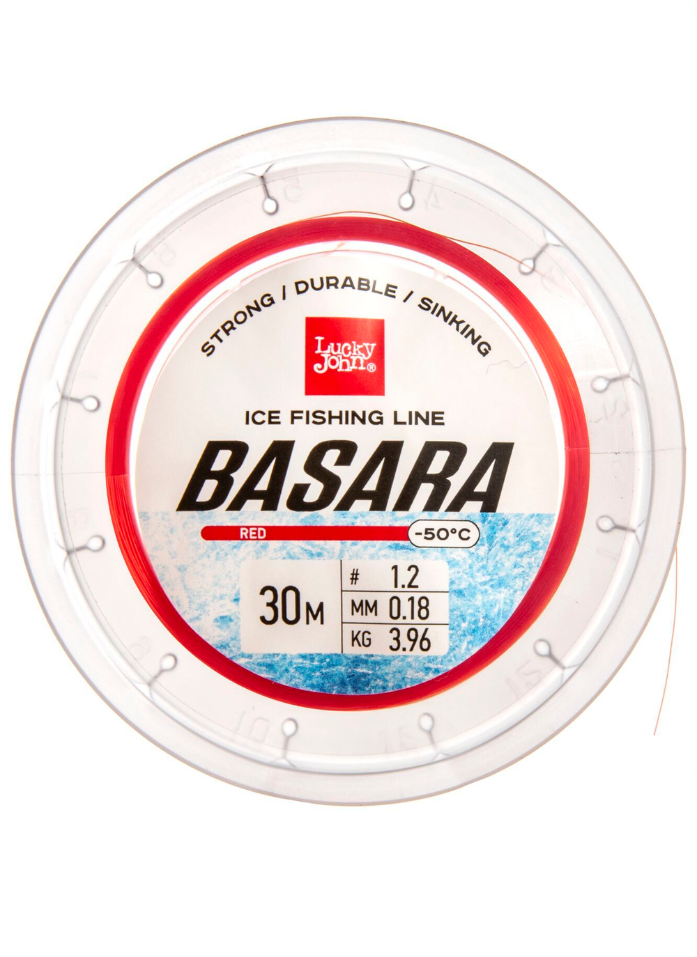 Леска монофильная зимняя Lucky John BASARA Red 30м, 0.18мм