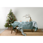 Скатерть из хлопка зеленого цвета с рисунком Ледяные узоры из коллекции new year essential, 180х180см