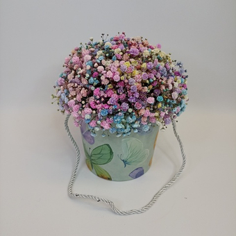 Гипсофила в шляпной коробке "Бабочки"