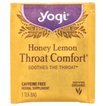 Yogi Tea, Органический, Throat Comfort, со вкусом меда и лимона, без кофеина, 16 чайных пакетиков, 1.12 унций (32 г)