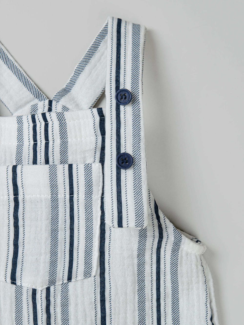 Полукомбинезон муслиновый "Синяя полоска" 0+