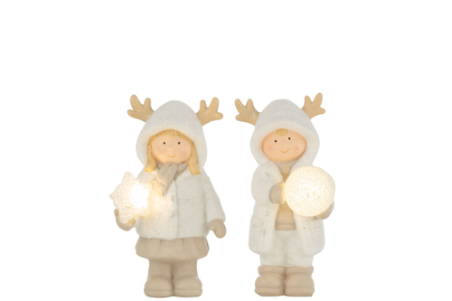 Декор светодиодный "Малыш со снежным шаром" в ассортименте 15x12x24см
