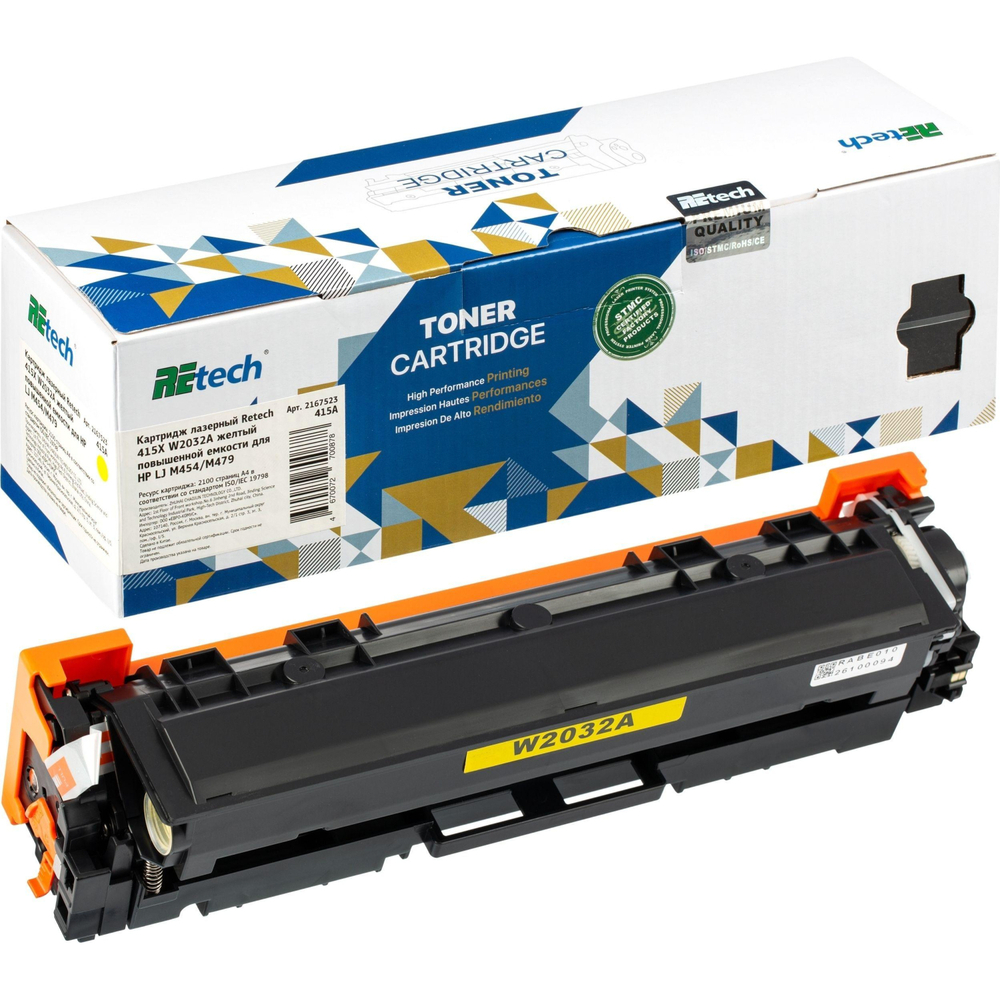 Картридж лазерный Retech 415A W2032A жел. для HP LJ M454/M479