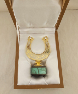 Сувенир подкова "На удачу" с малахитом