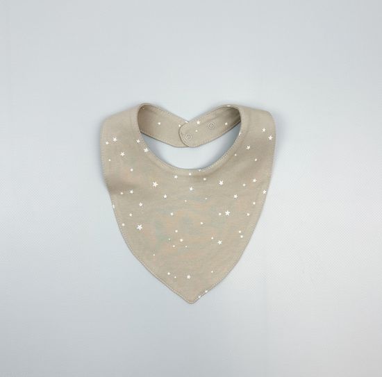 Нагрудник хлопковый, Свет звезд на бежевом