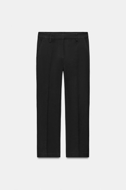 ZARA БРЮКИ ЧИНОС ПРЯМОГО КРОЯ — ZW COLLECTION, ЧЕРНЫЙ