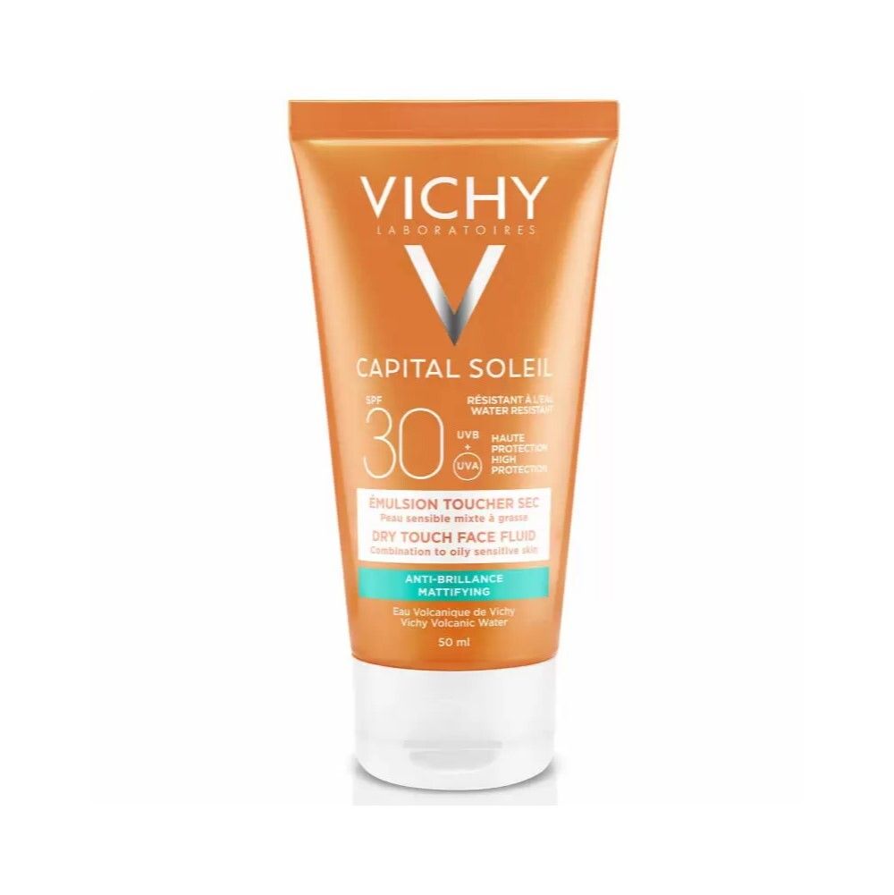 Vichy Солнцезащитная матирующая эмульсия Dry Touch для жирной кожи лица SPF 30, 50 мл