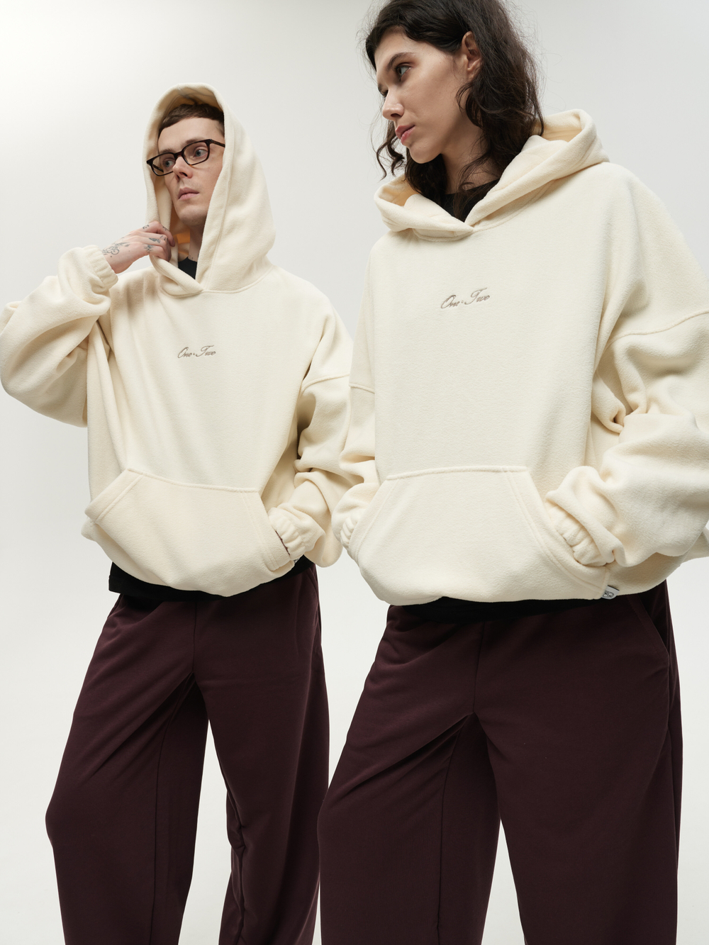 Drawstring Hoodie Cream