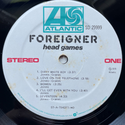 Винтажная виниловая пластинка LP Foreigner Head Games (США 1979)