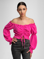 Топ Miss Sumaya 185 на резинке с длинным рукавом и затяжками спереди