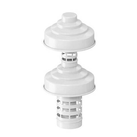 Оголовок с ветрозащитой Rommer D60/100 мм, белый (алюминий)