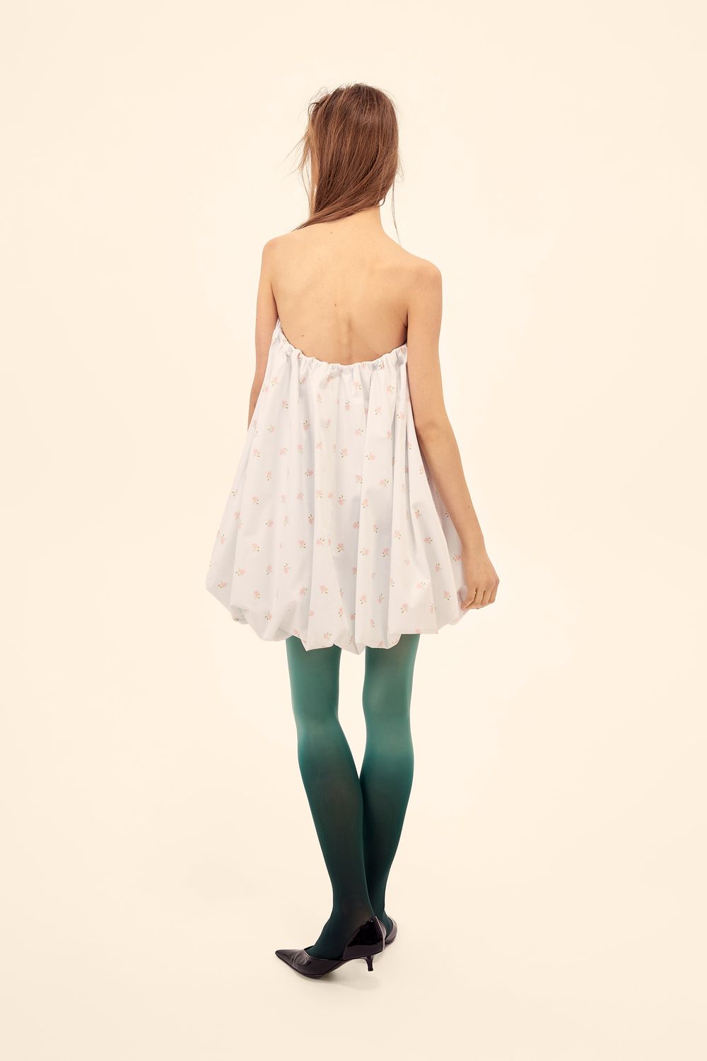 Платье с цветочным принтом (Balloon), белое