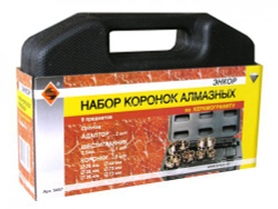 Набор коронок алмазных по керамограниту мокрый рез, 9 предметов