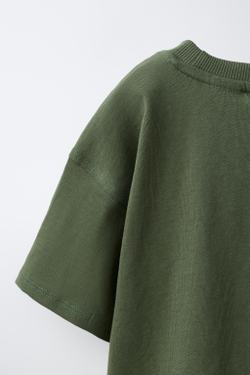 ZARA ФУТБОЛКА С НАДПИСЬЮ, ХАКИ