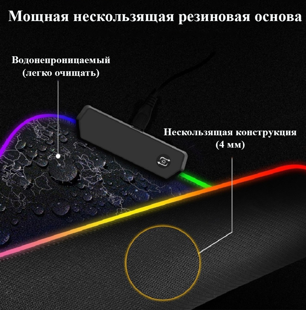 Коврик игровой для мыши RGB 800х300х4 мм MS-WT-5