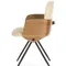 Обеденный стул Dune, бежевая экокожа, спинка орех