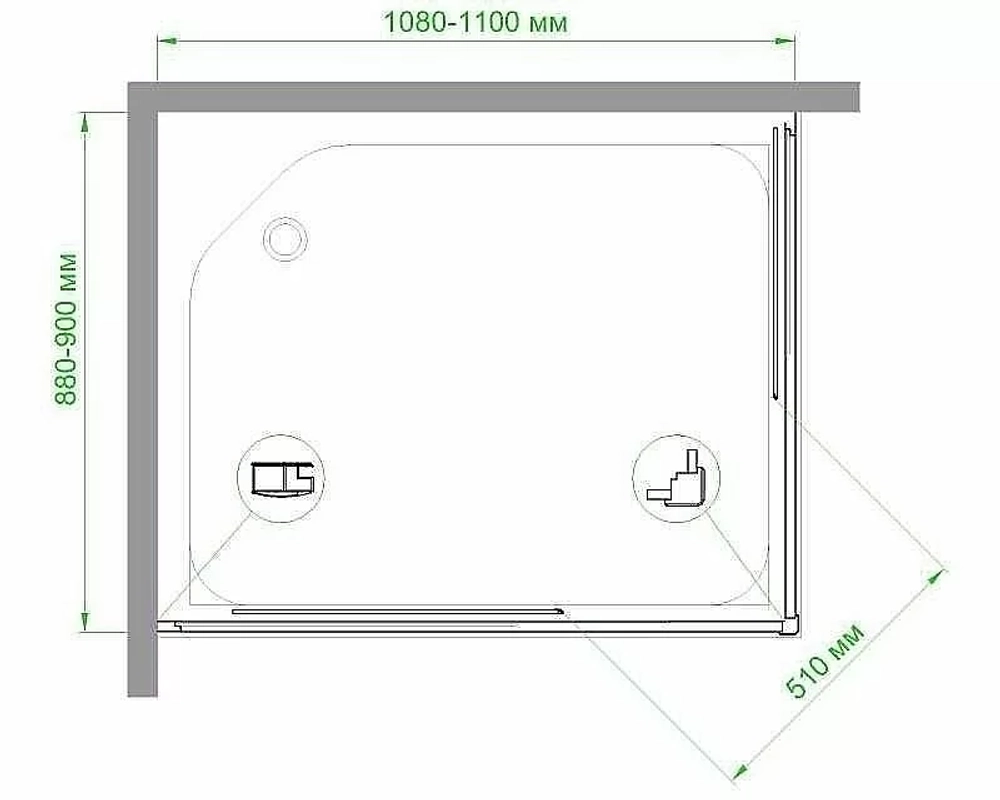 Душевой уголок Royal Bath RB9110HPD-C 110х90 матовый