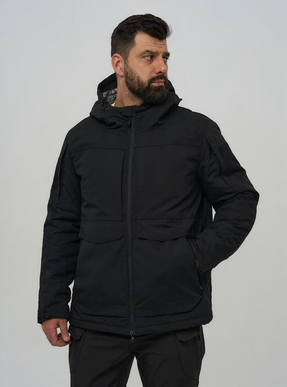 Тактическая зимняя куртка (Бушлат) с фольгой Черный