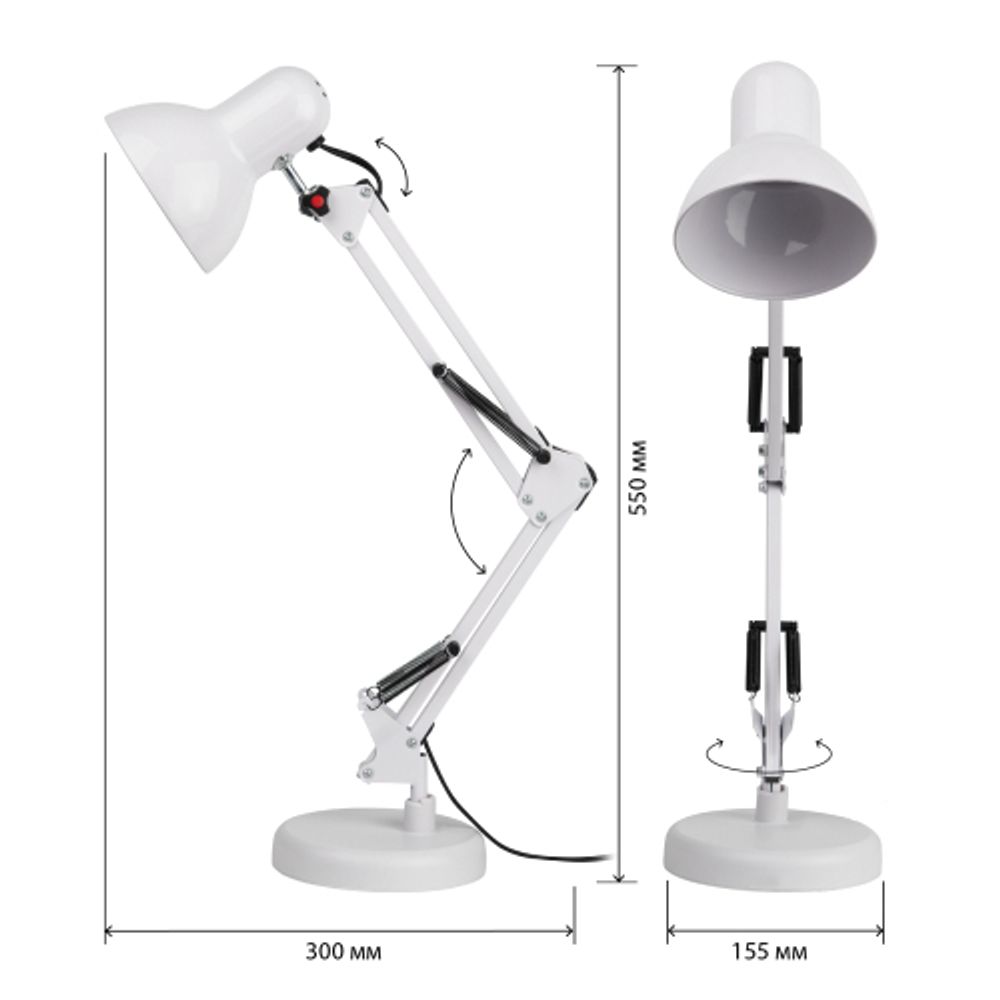 Настольный светильник ЭРА N-214-E27-40W-W белый | Настольные светильники под лампу