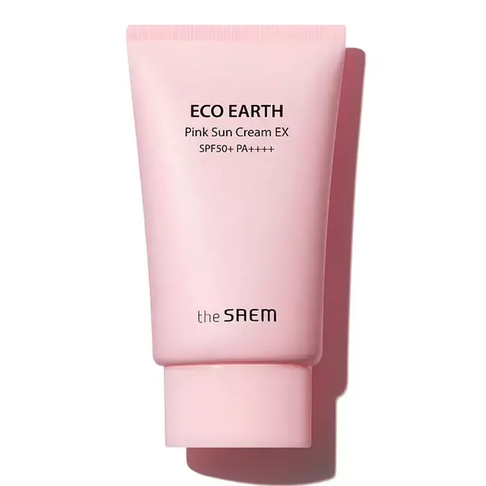 Крем солнцезащитный с каламиновой пудрой THE SAEM Eco Earth Pink Sun Cream EX SPF 50+ PA++++ 50 мл