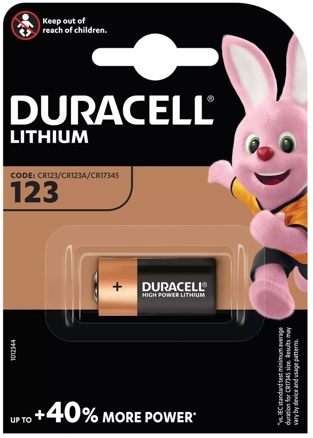 Батарейка для фототехники CR123A Duracell BL1