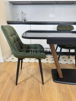 Кухонный раскладной стол "Прадо" черный мрамор и 4 стула Бостон