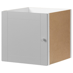 IKEA KALLAX  (ИКЕА КАЛЛАКС)  -  Вставка с дверцей, фрезерованная/серая, 33x33 см