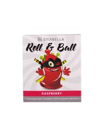 Стимулирующий презерватив-насадка Roll & Ball Raspberry