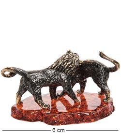 AM- 288 Фигурка «Львы Саванна» (латунь, янтарь)