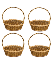 Корзина овальная подарочная, набор 4 штуки, арт. O320GR/4, 22х32х10 см, высота с ручкой 35 см