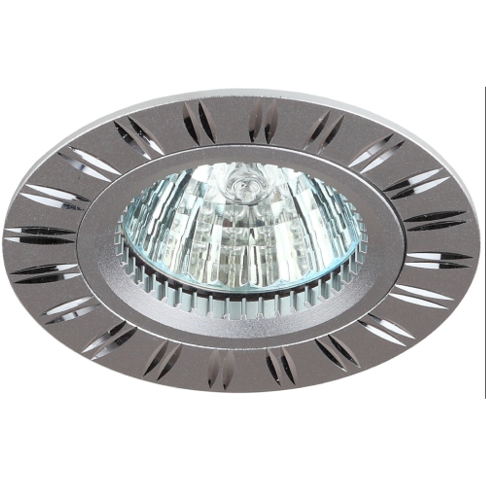 Встраиваемый светильник алюминиевый ЭРА KL33 AL/SL/1 MR16 12V 50W серебро | Алюминиевые встраиваемые светильники