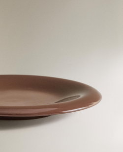 Zara Home тарелка десертная из каменной керамики, цвет коричневый, 22 см