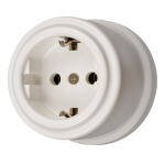 Розетка, керамика, цвет белый, с заземляющим контактом B1-101-01