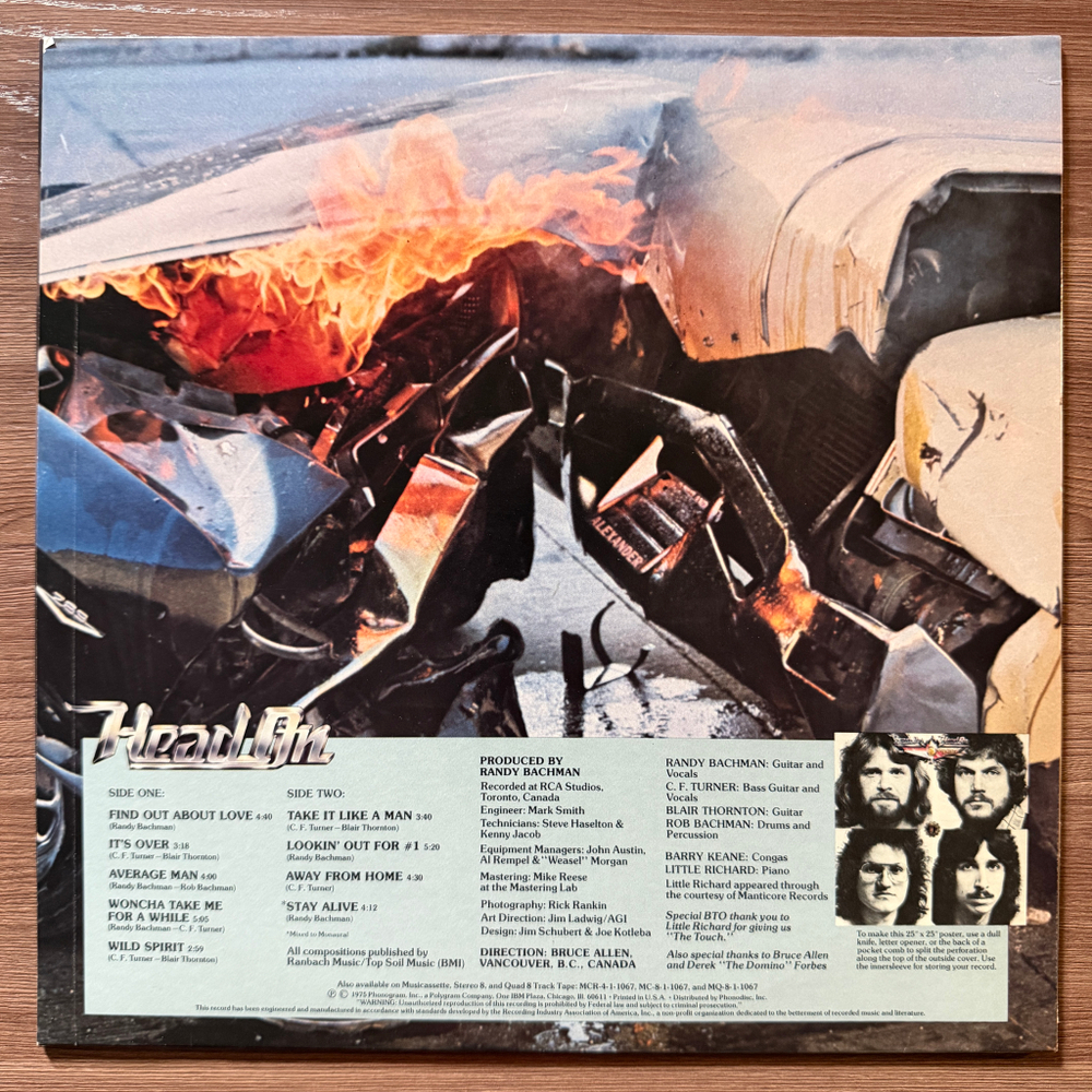 Bachman-Turner Overdrive ‎– Head On (США 1975г.) Т