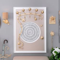 Вешалка настенная Heri 2 Белый Айвори Мраморное золото