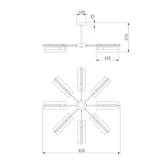 Потолочная люстра Eurosvet Trompeta 70144/8 хром