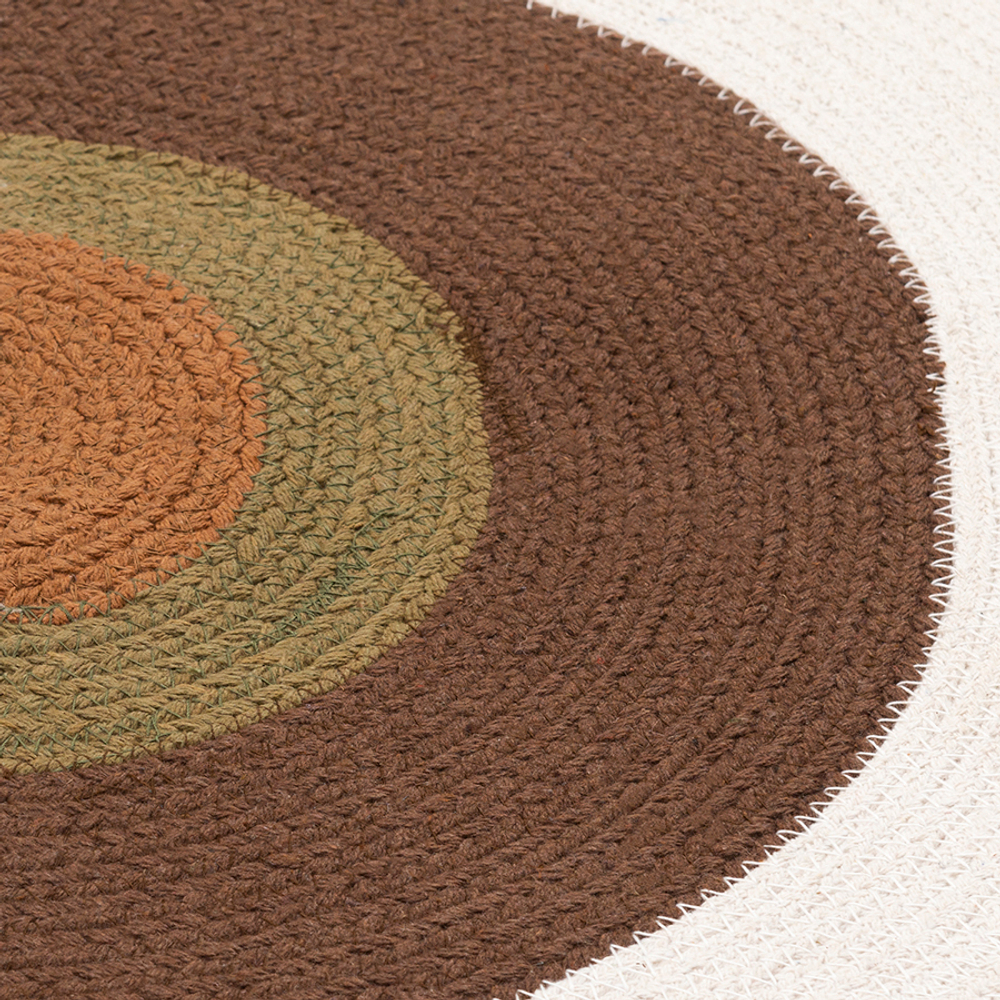 Ковер из хлопка 150см Tkano Ethnic Target коричневый